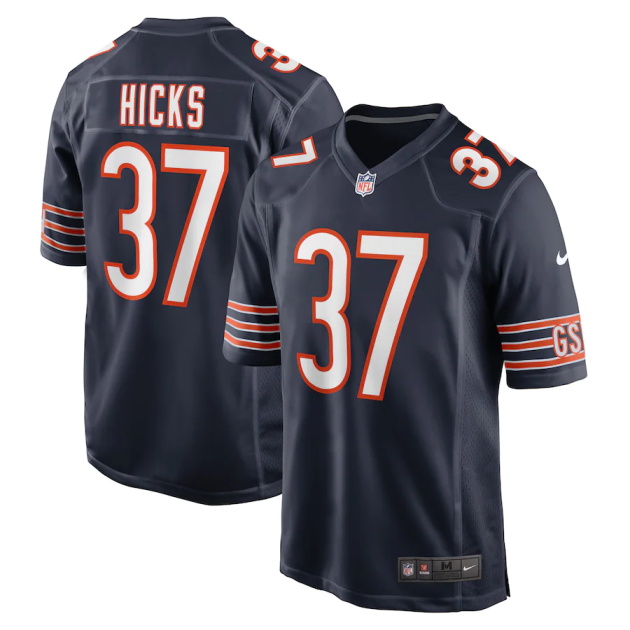 mens nike elijah hicks navy chicago bears game player jersey